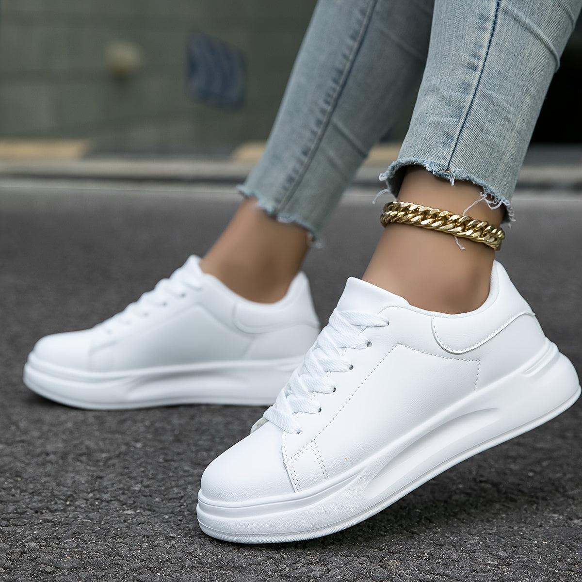 Gaia | Sneakers in Pelle da Donna Bianche Comode