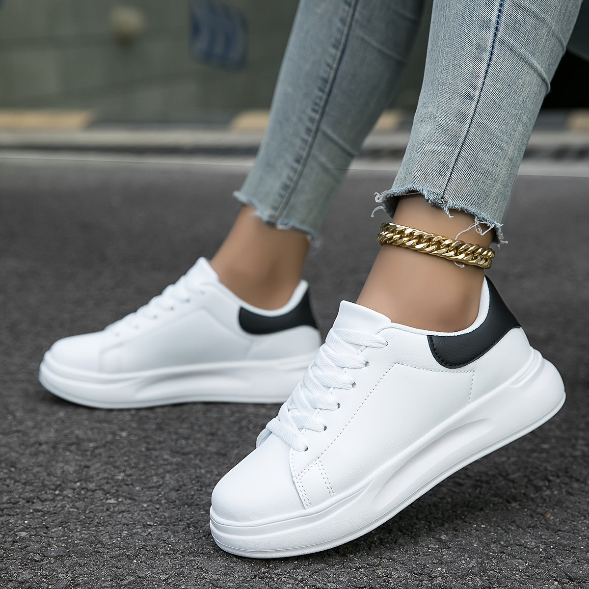 Gaia | Sneakers in Pelle da Donna Bianche Comode