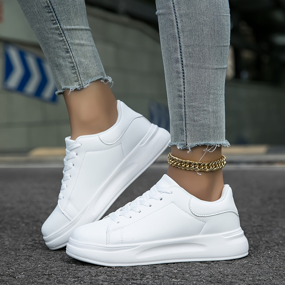 Gaia | Sneakers in Pelle da Donna Bianche Comode