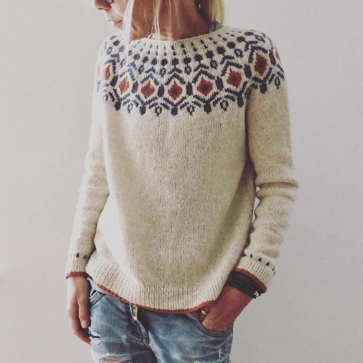 Silvia | Maglione Invernale Geometrico a Maglia per Donna