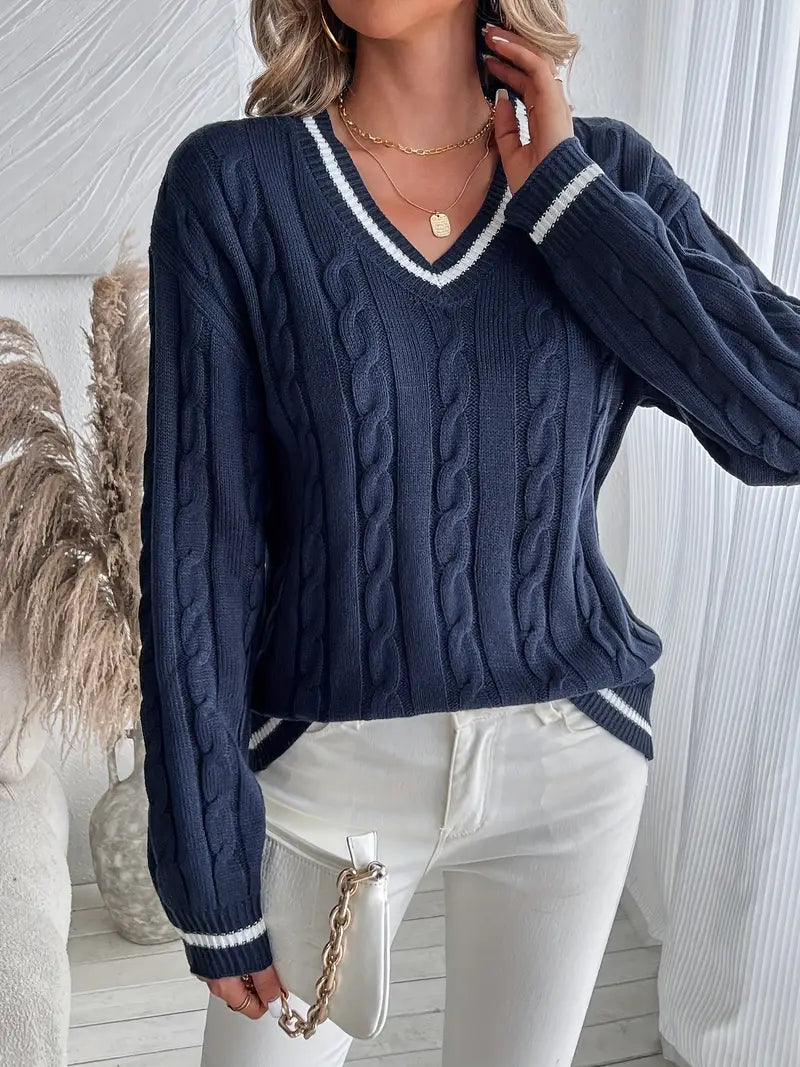 Lucia | Maglione Invernale V-Neck Caldo e Accogliente
