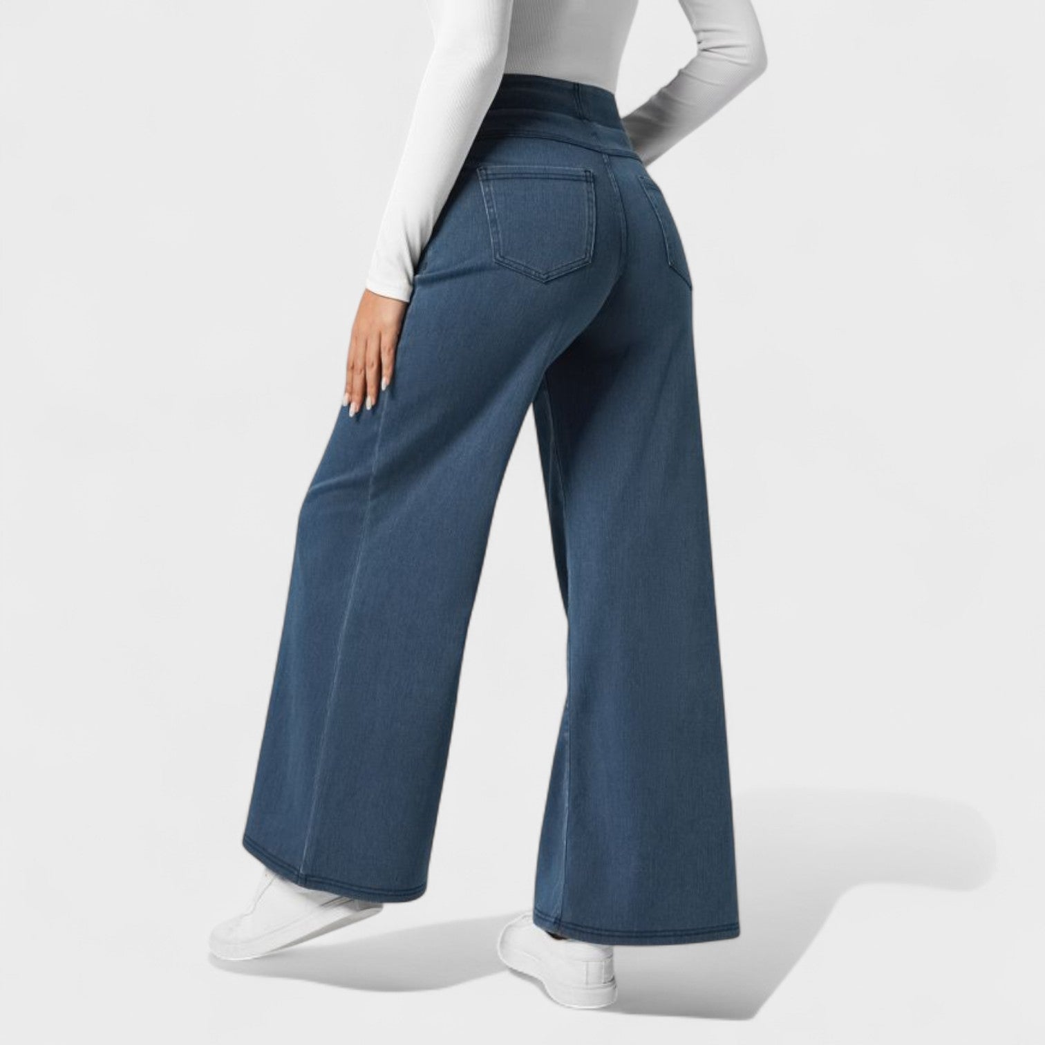 Pantaloni Jeans a Gamba Larga per Donna