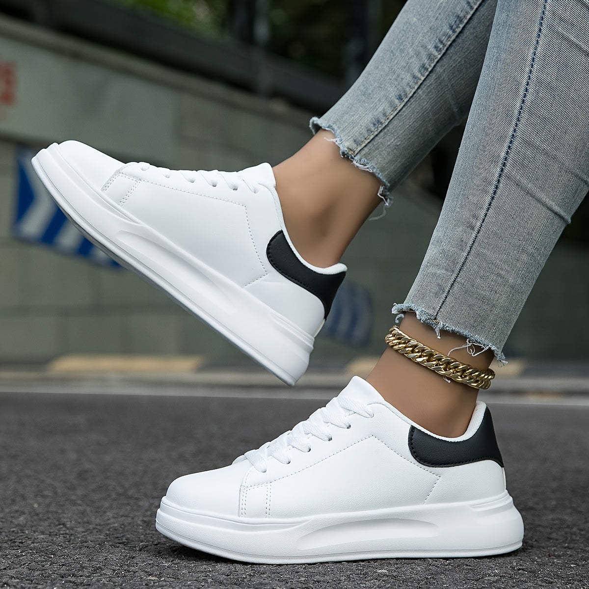 Gaia | Sneakers in Pelle da Donna Bianche Comode