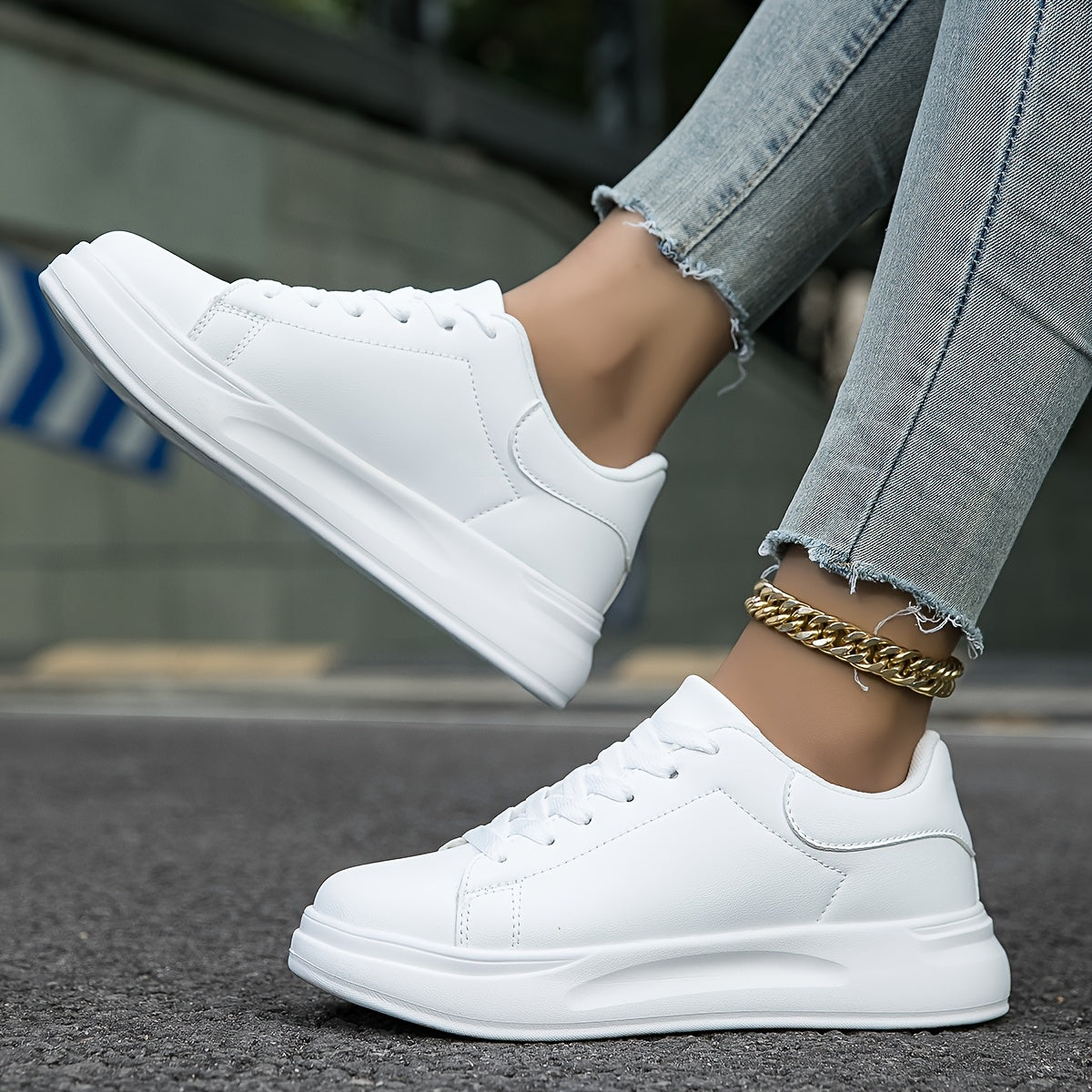 Gaia | Sneakers in Pelle da Donna Bianche Comode