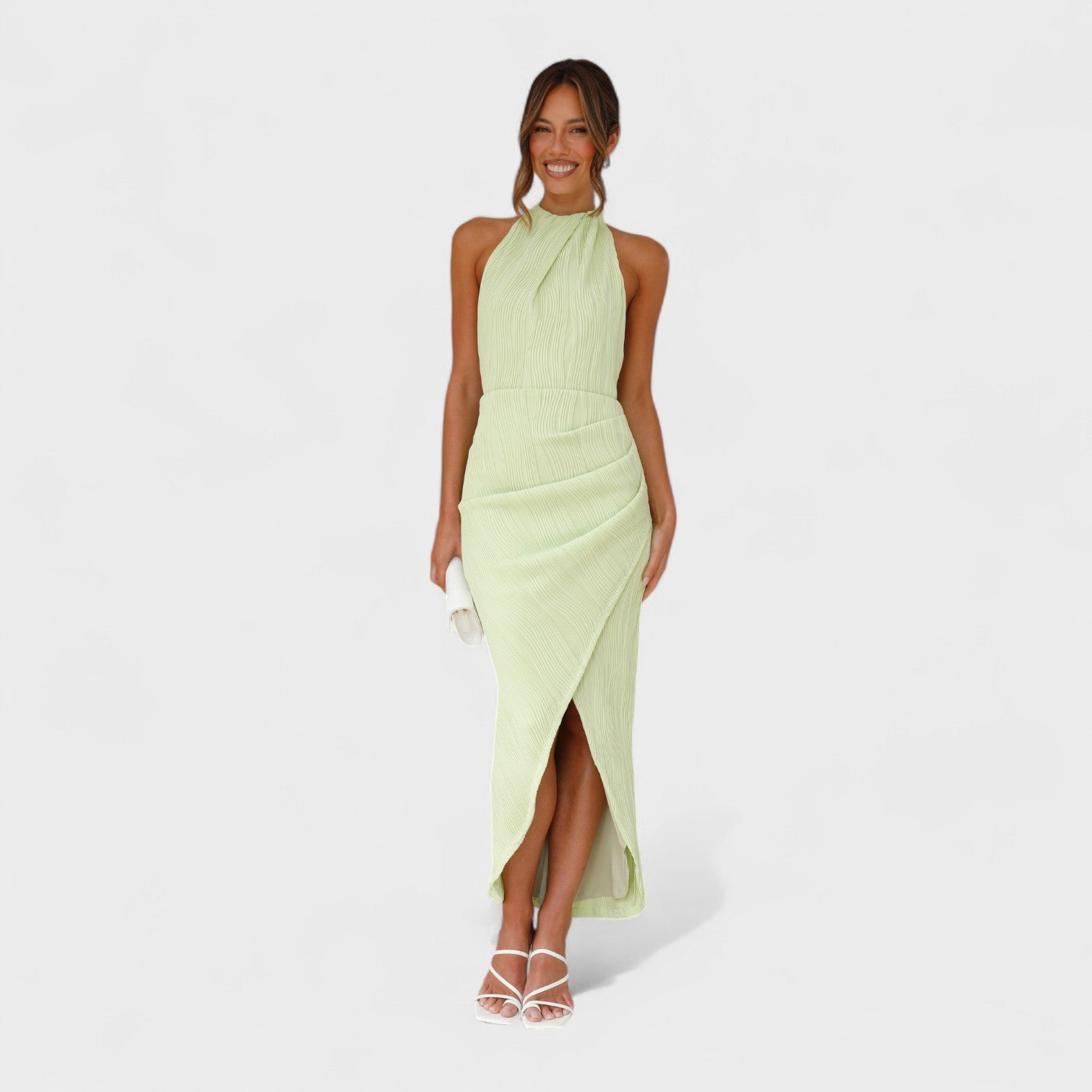 Vestito Lungo Plissettato Elegante per Occasioni Speciali
