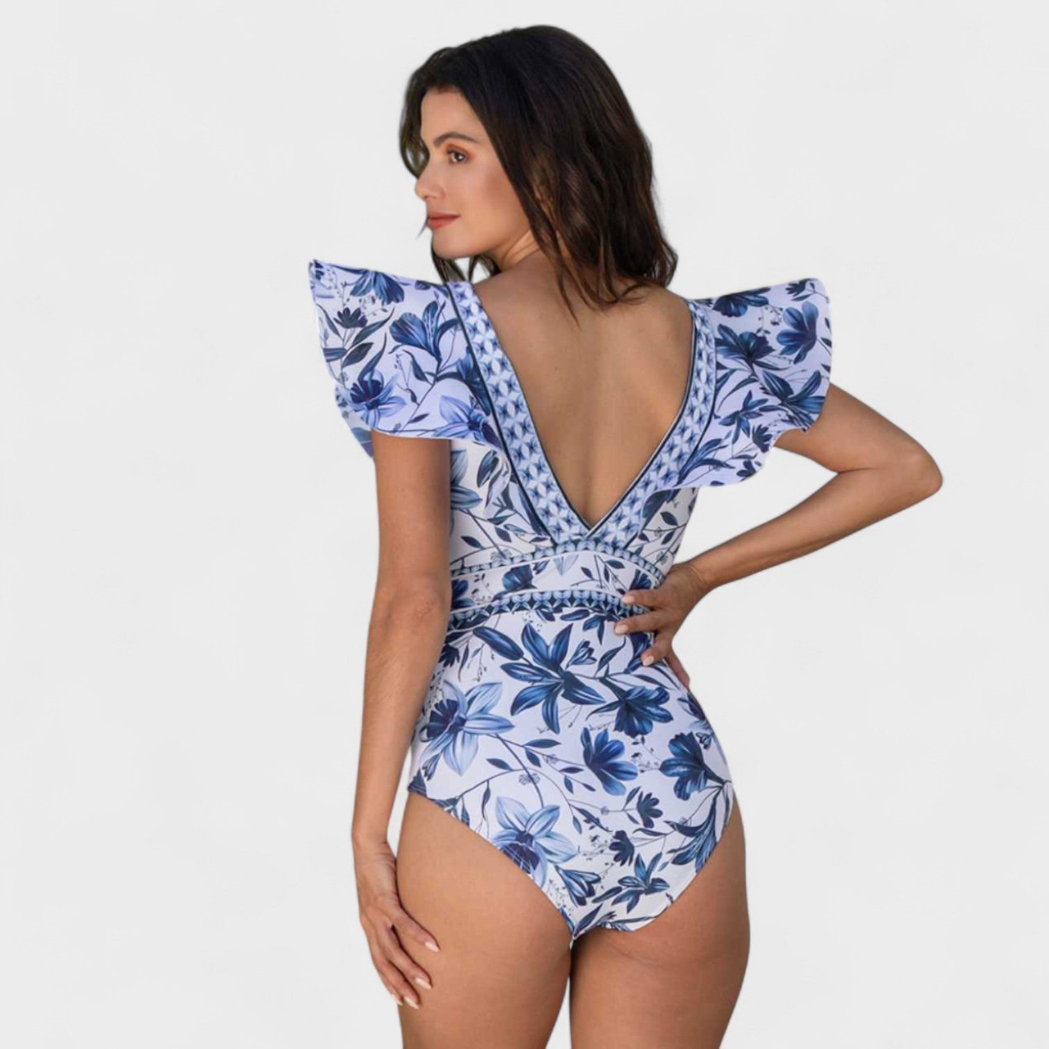 Completo Floreale Mediterraneo - Costume con Gonna Coordinata