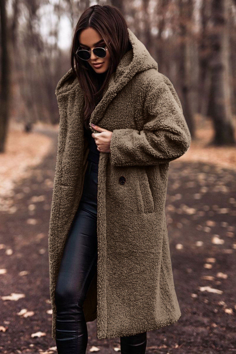 Bea | Cappotto Lungo Teddy con Cappuccio