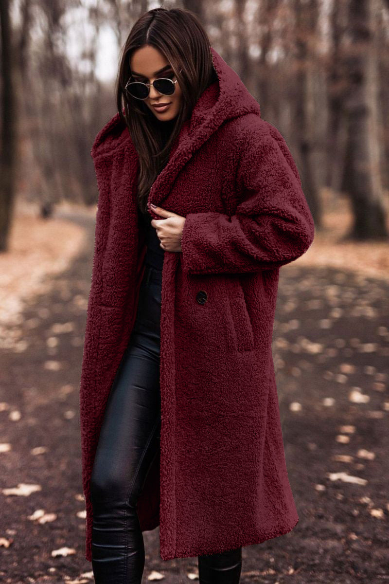 Bea | Cappotto Lungo Teddy con Cappuccio