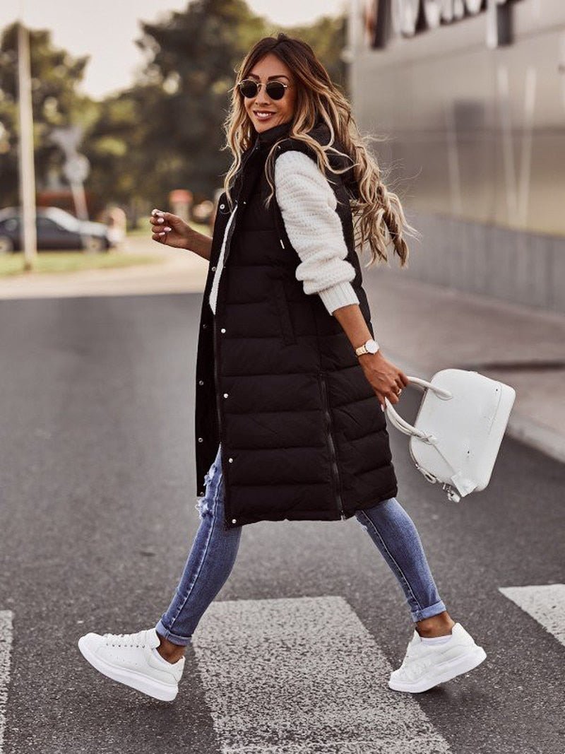 Pia | Gilet Trapuntato da Donna con Cappuccio