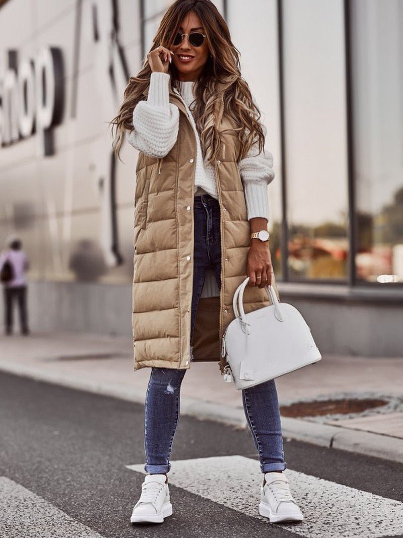 Pia | Gilet Trapuntato da Donna con Cappuccio