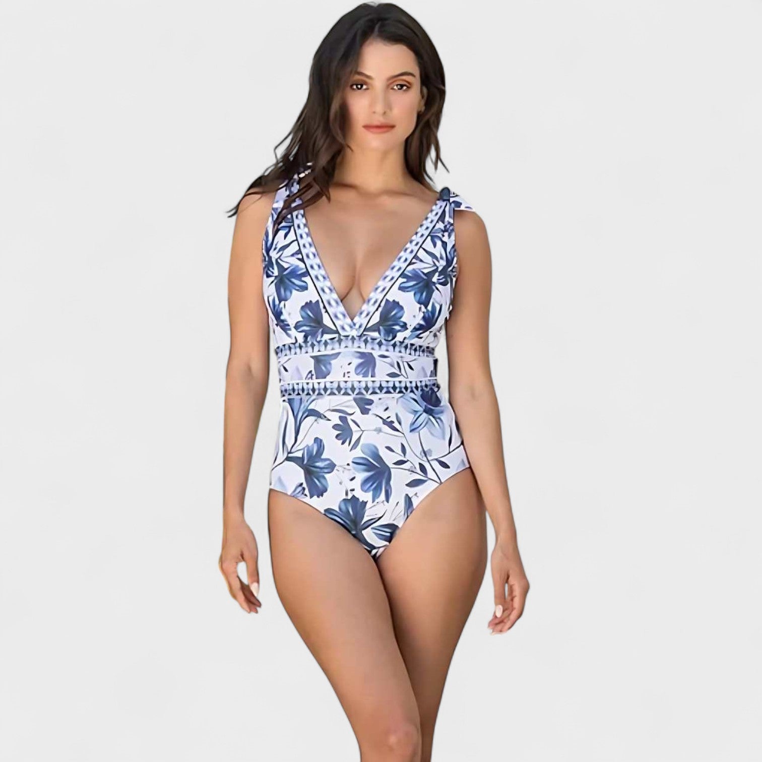 Completo Floreale Mediterraneo - Costume con Gonna Coordinata