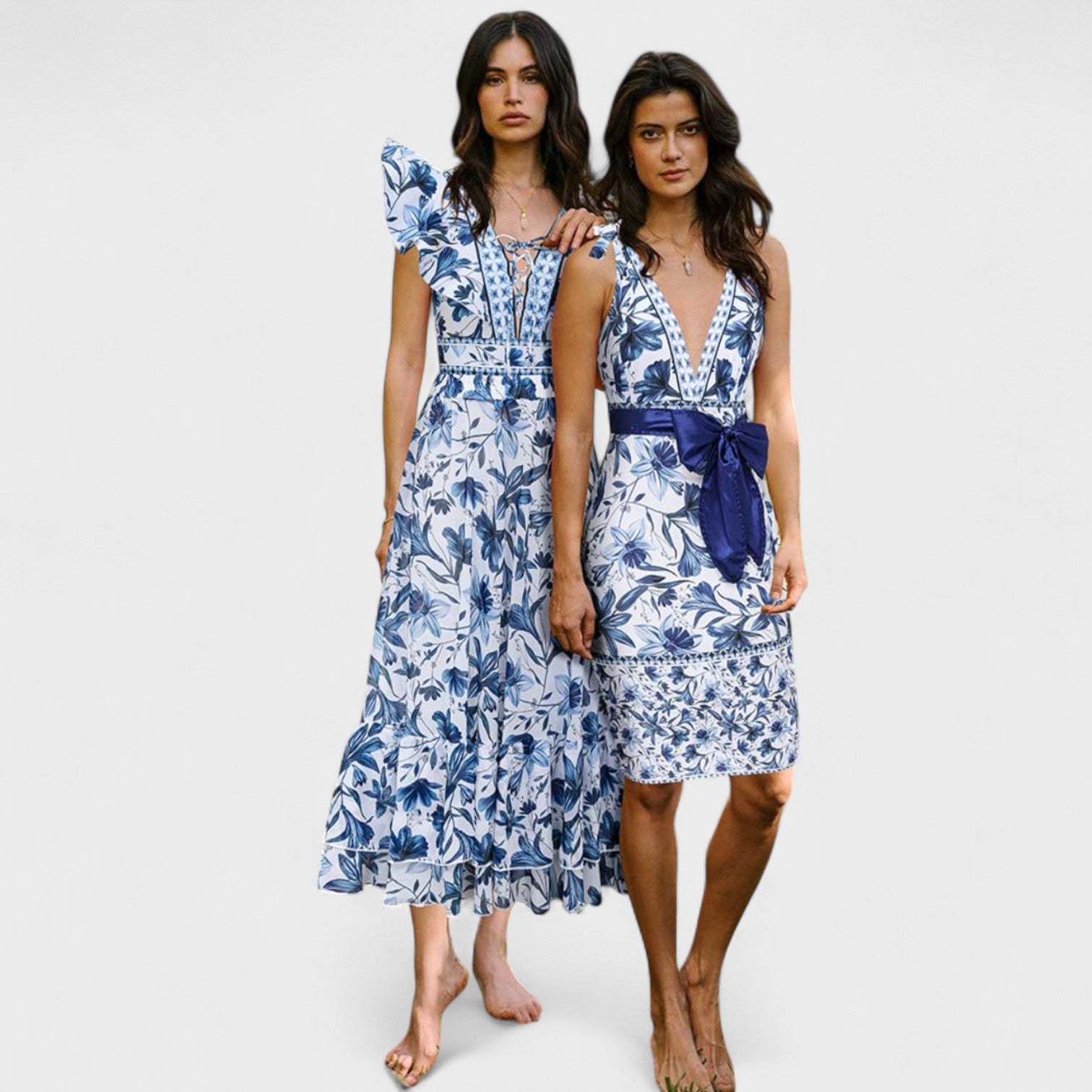 Completo Floreale Mediterraneo - Costume con Gonna Coordinata