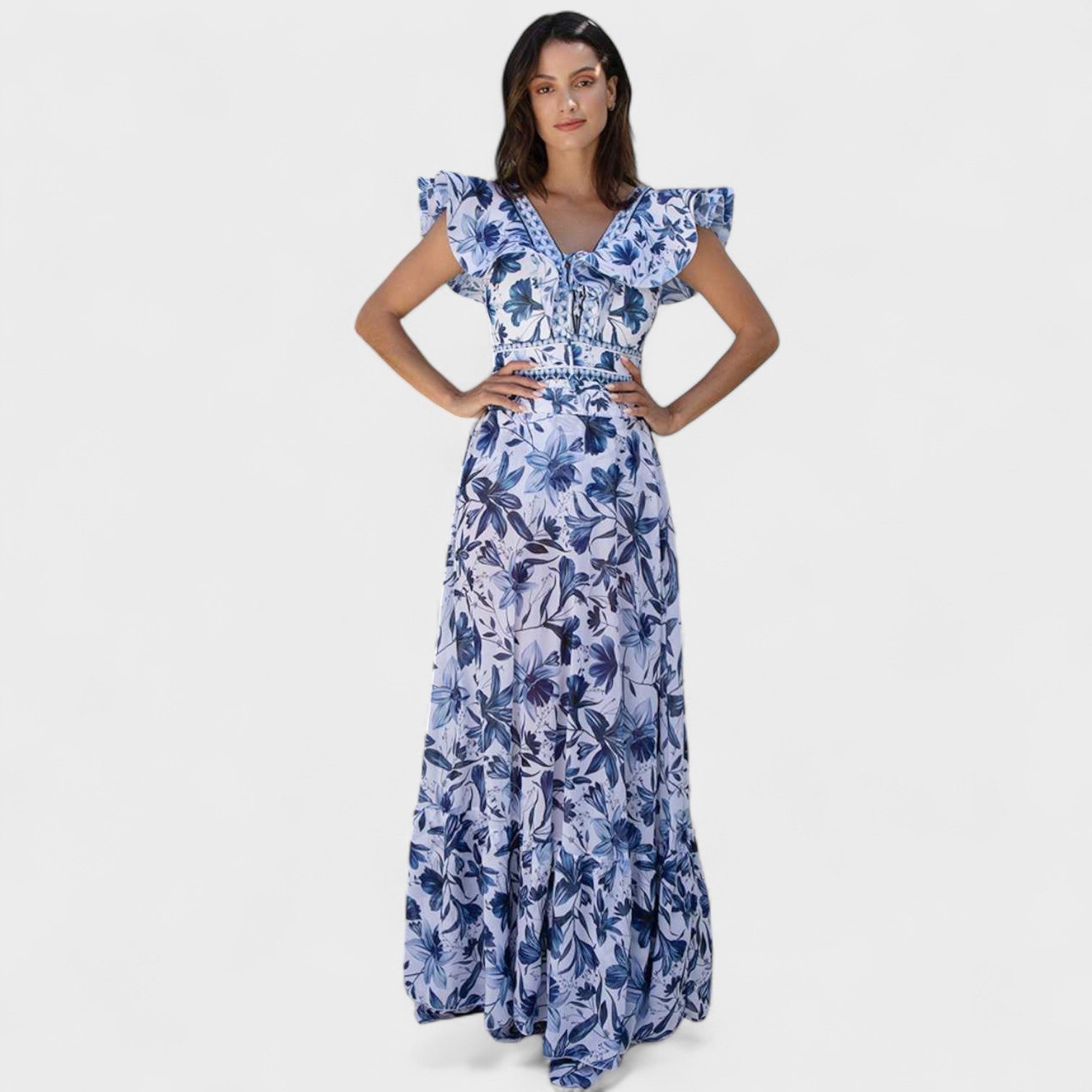 Completo Floreale Mediterraneo - Costume con Gonna Coordinata
