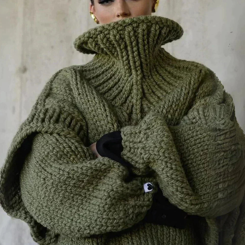Simona | Maglione Oversize a Collo Alto per l'Inverno