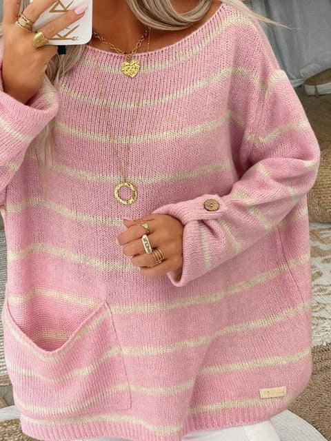 Chiara | Maglione a Righe Caldo per Giorni Invernali