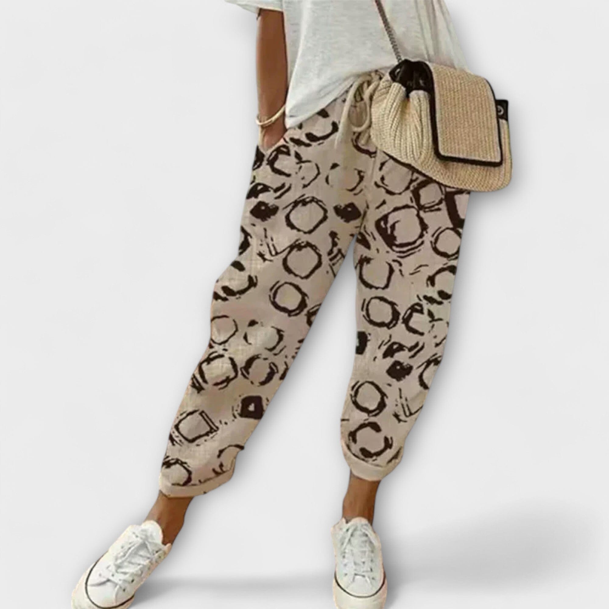 Pantaloni Comodi in Cotone e Lino