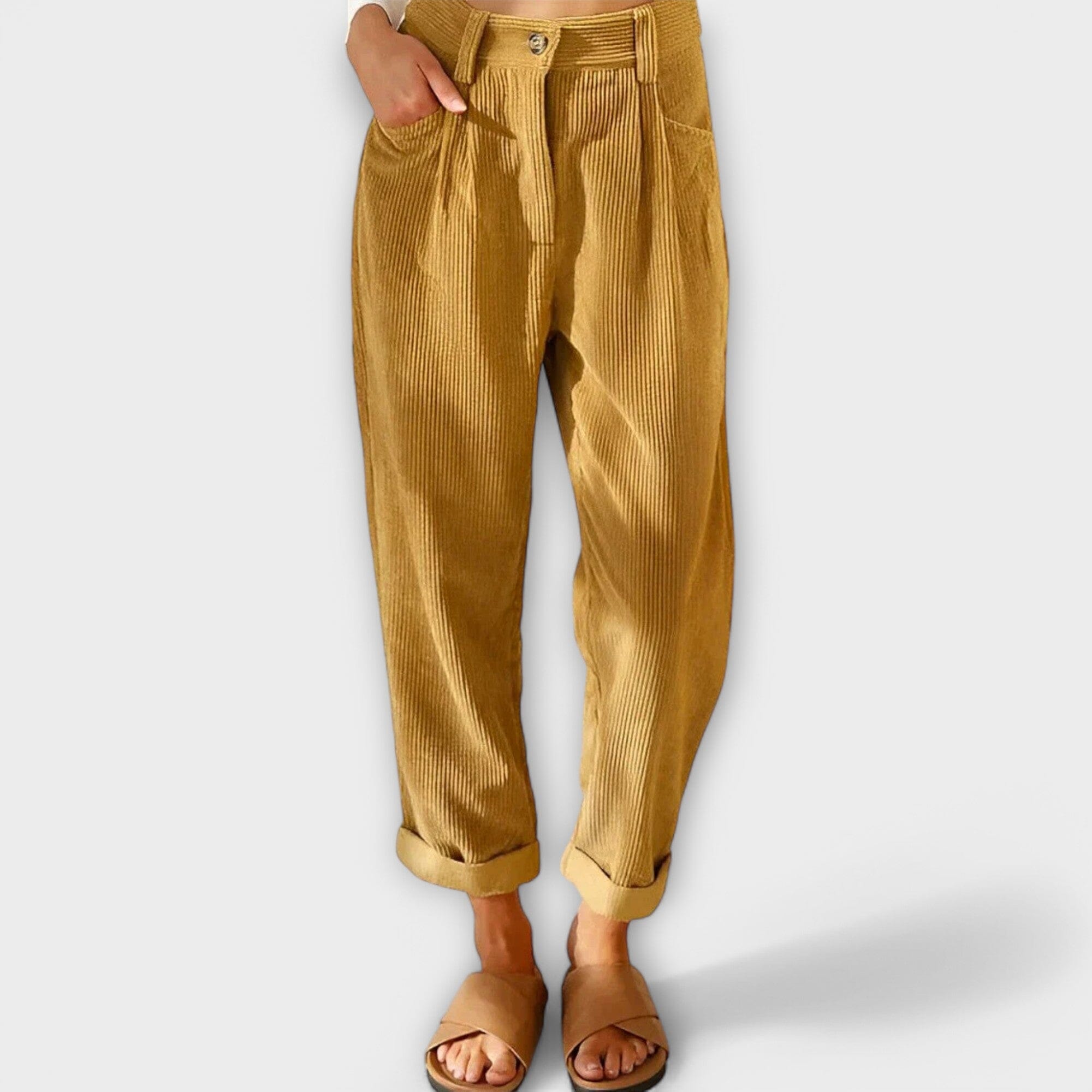 Pantaloni Moderni in Velluto a Coste