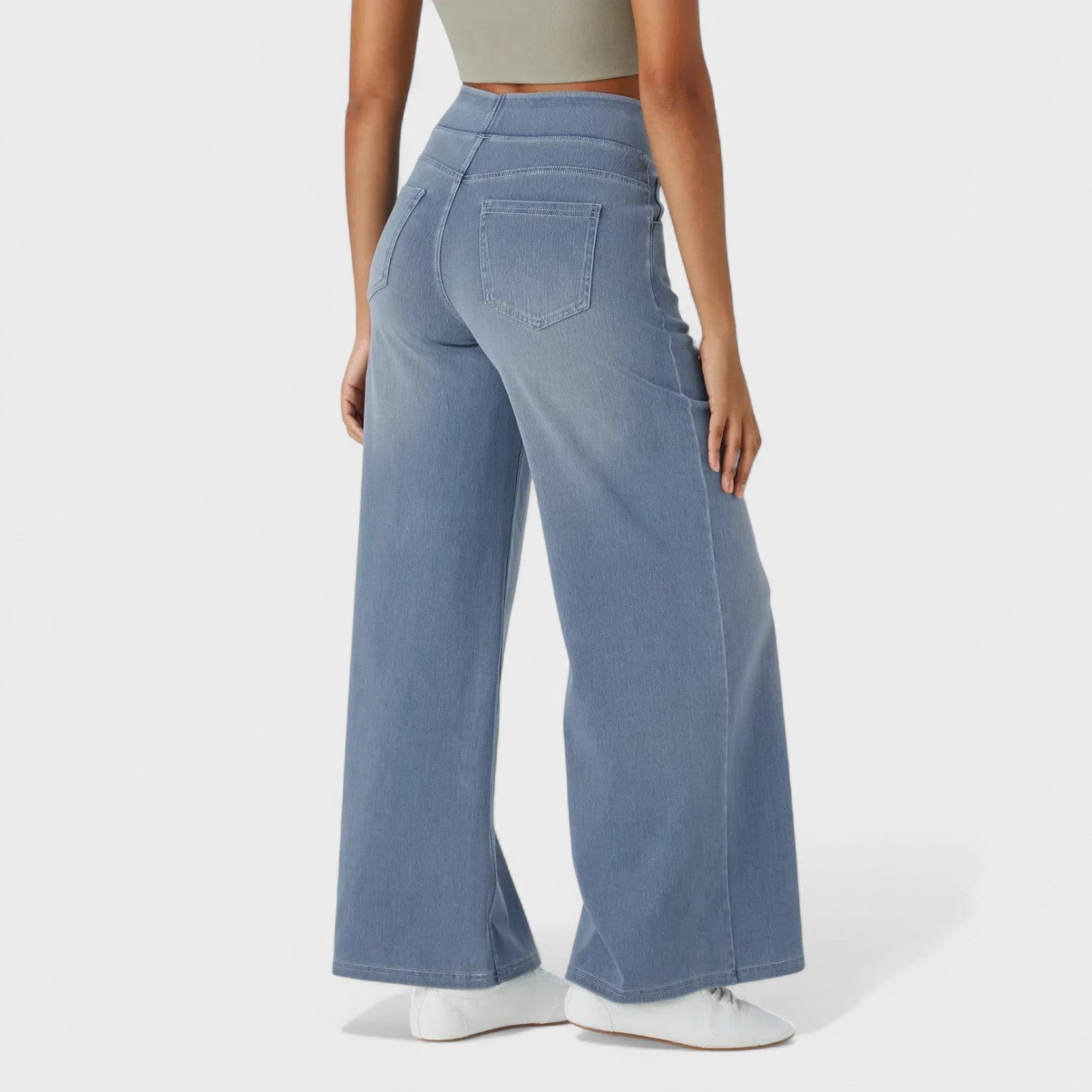 Pantaloni Jeans a Gamba Larga per Donna