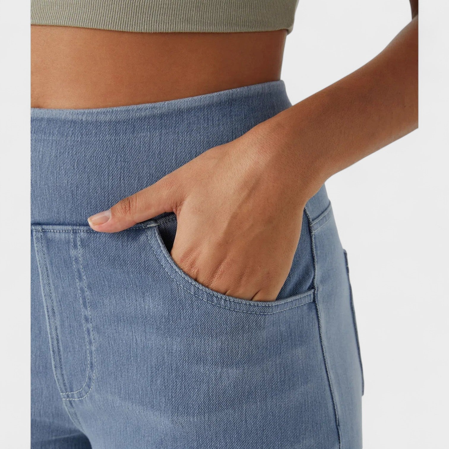 Pantaloni Jeans a Gamba Larga per Donna