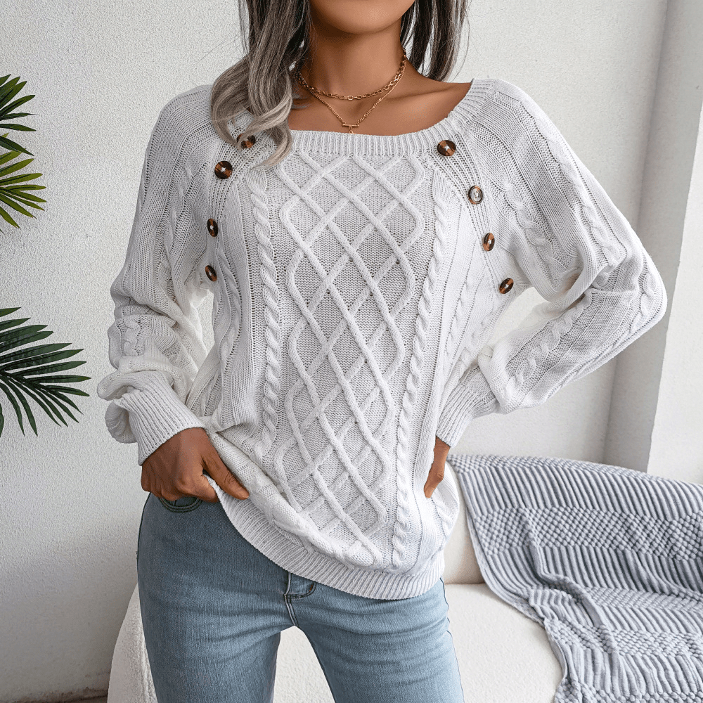 Franca | Maglione Invernale a Maglia con Dettagli Bottoni