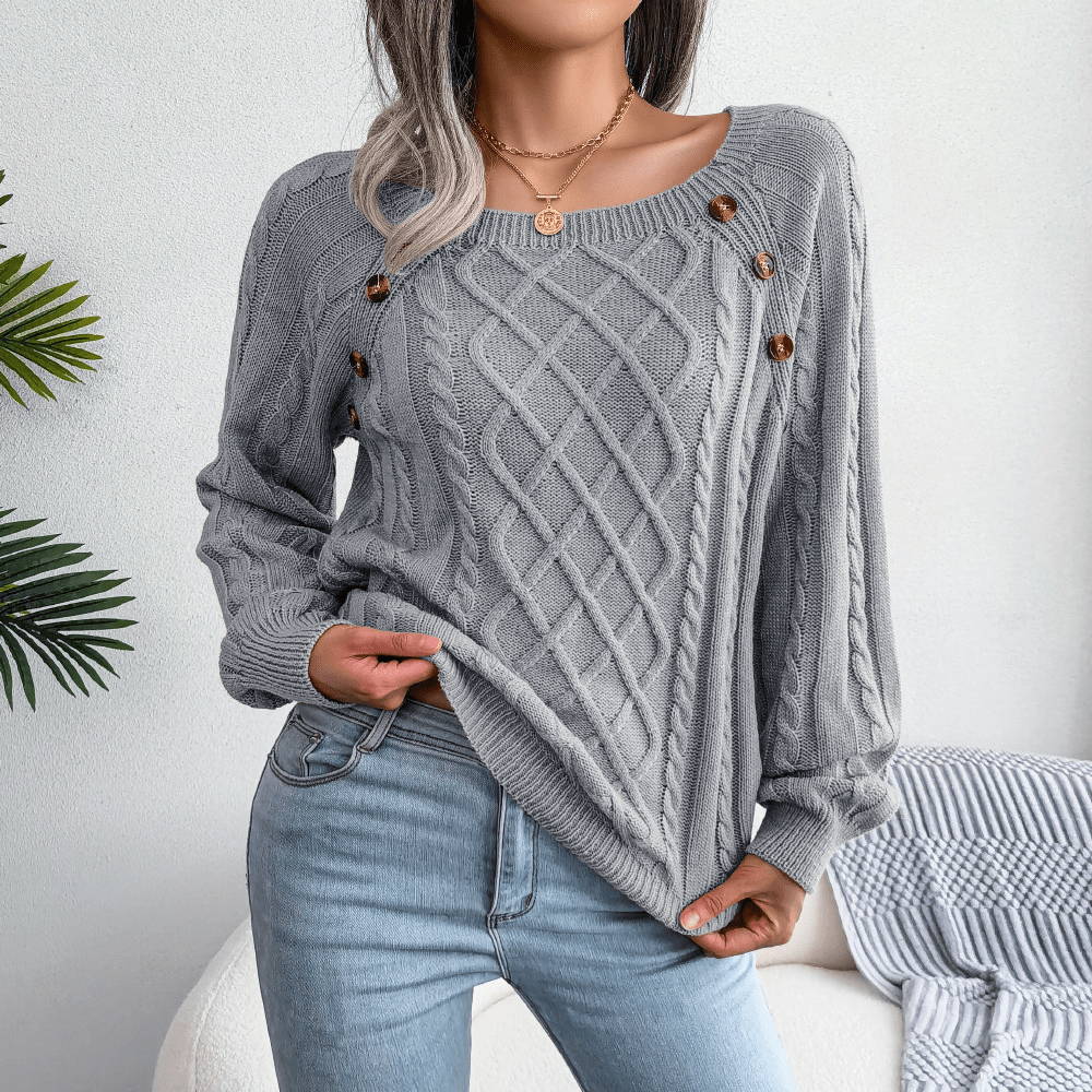 Franca | Maglione Invernale a Maglia con Dettagli Bottoni