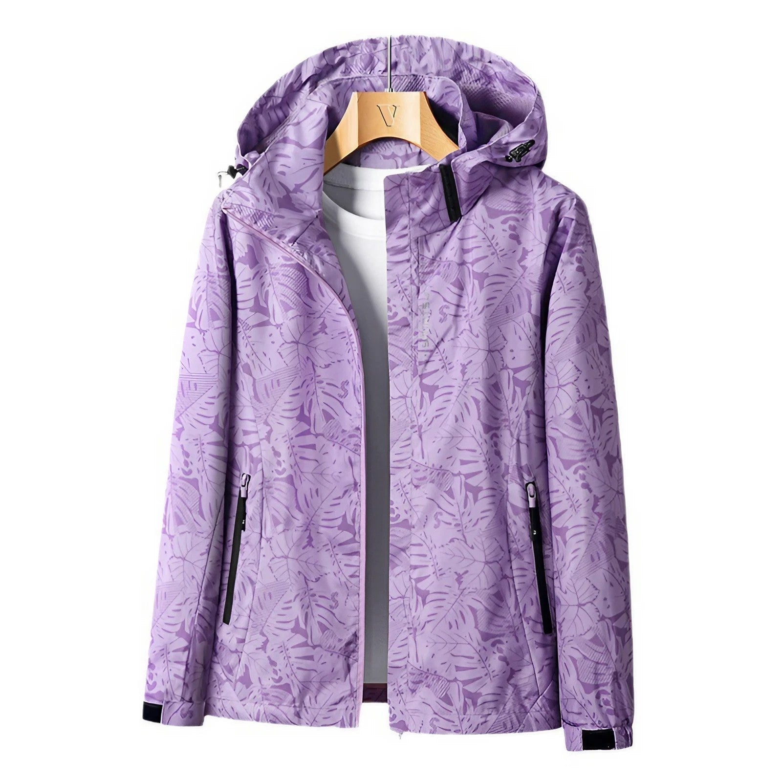 Mira | Impermeabile Stampato con Cappuccio Elegante
