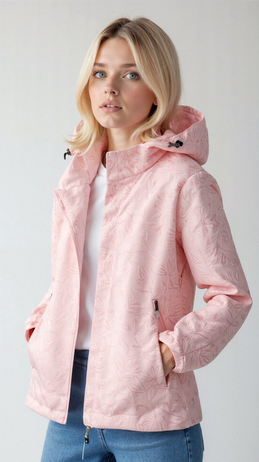 Mira | Impermeabile Stampato con Cappuccio Elegante