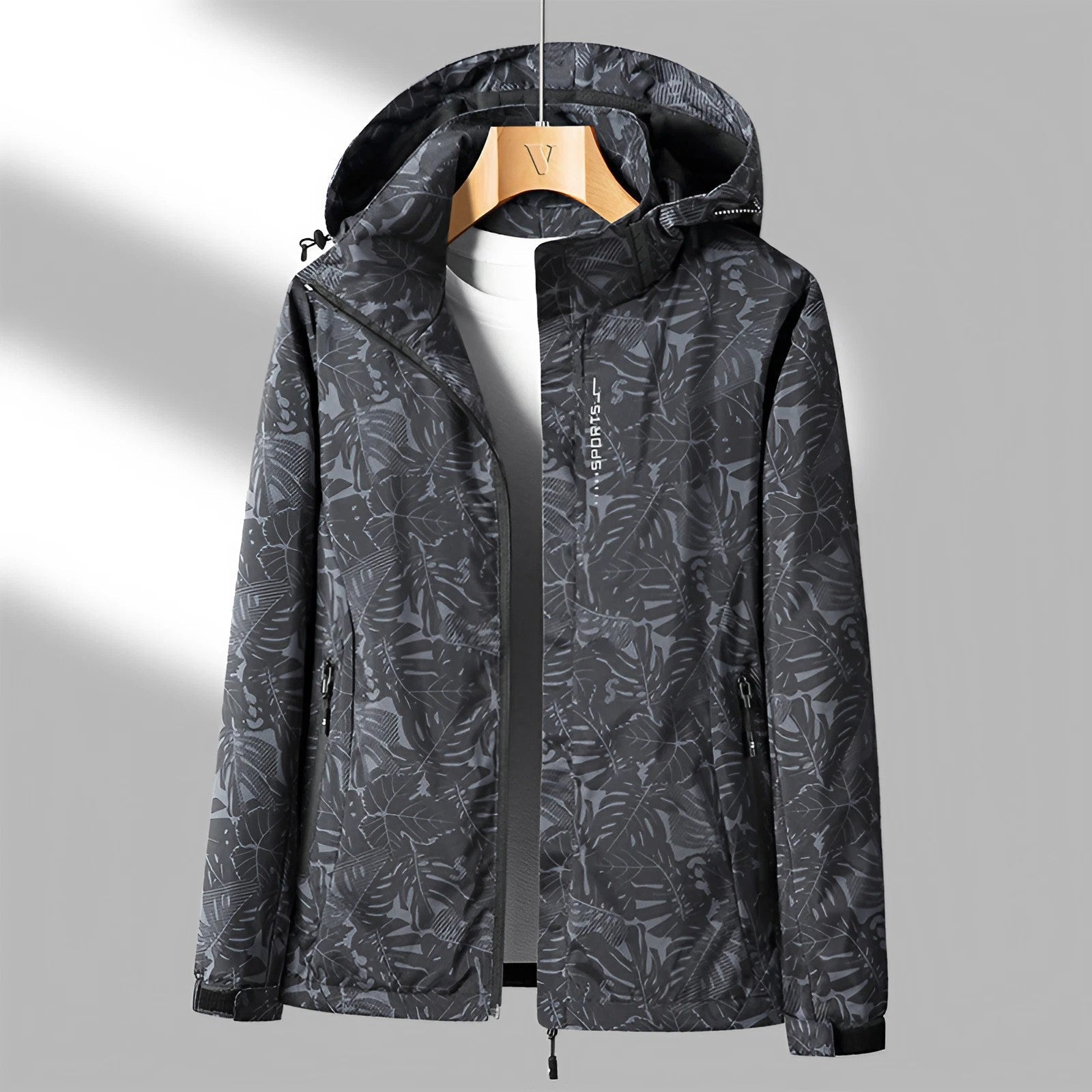 Mira | Impermeabile Stampato con Cappuccio Elegante