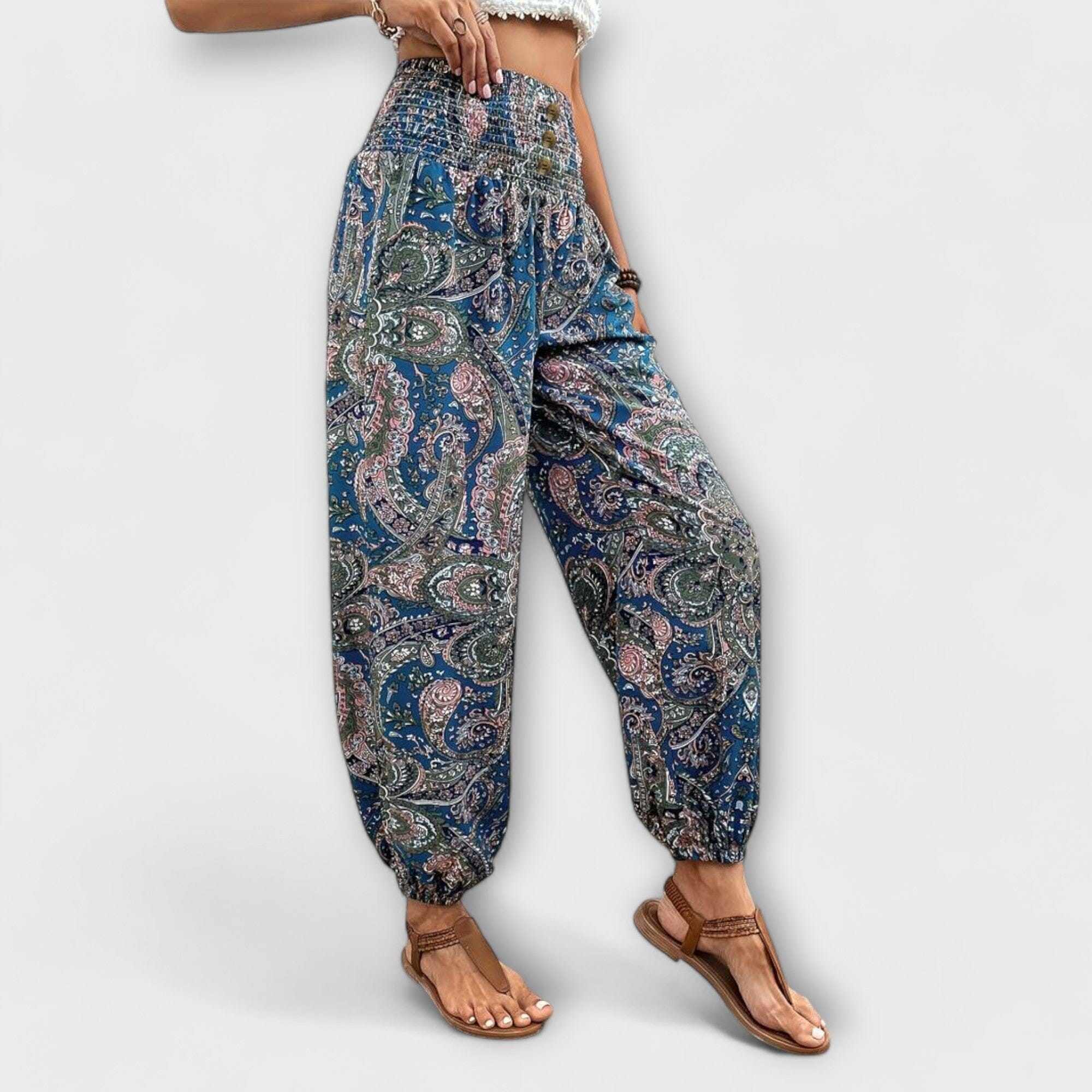 Pantaloni con Motivo Etnico Elegante