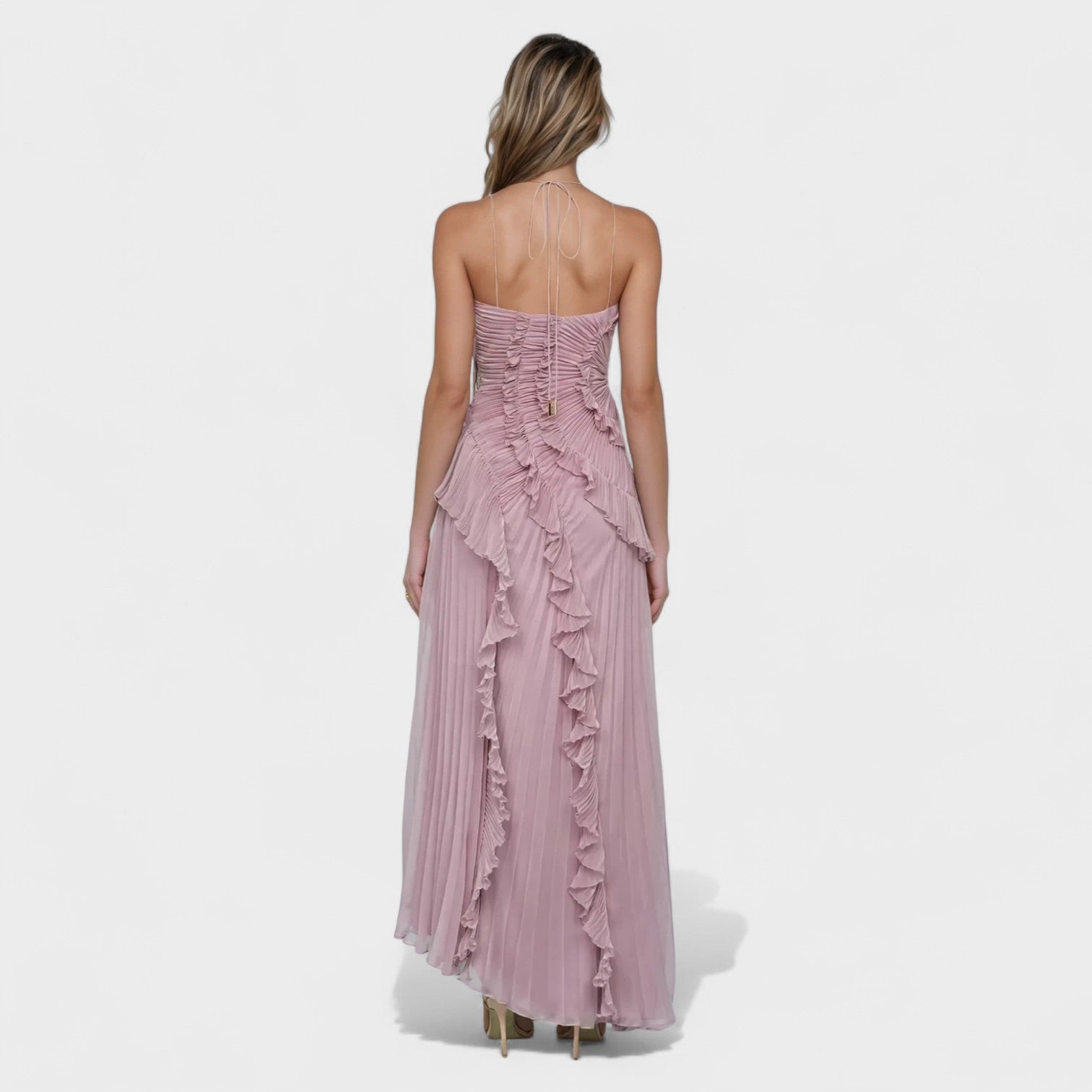 Vestito Plissettato Lavanda Elegante