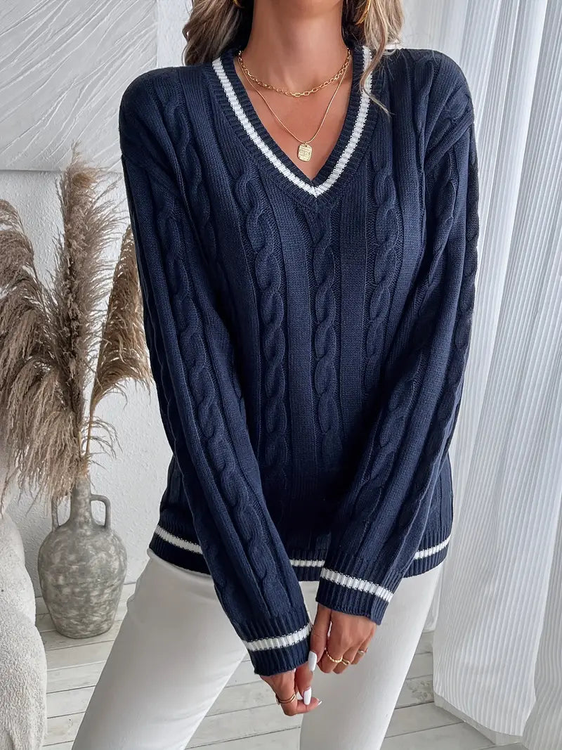 Lucia | Maglione Invernale V-Neck Caldo e Accogliente