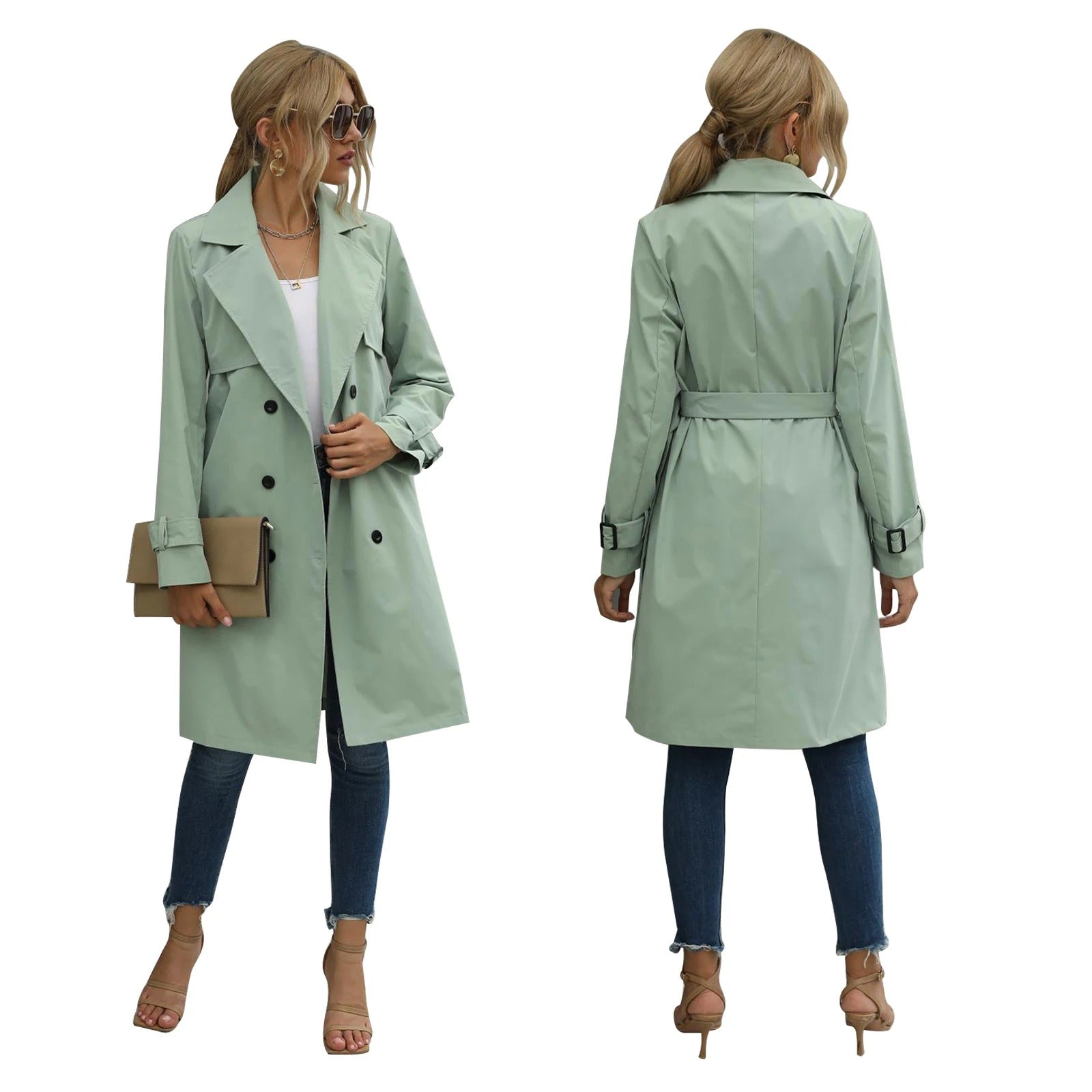 Simi | Trench Lungo al Ginocchio per Donna Casual