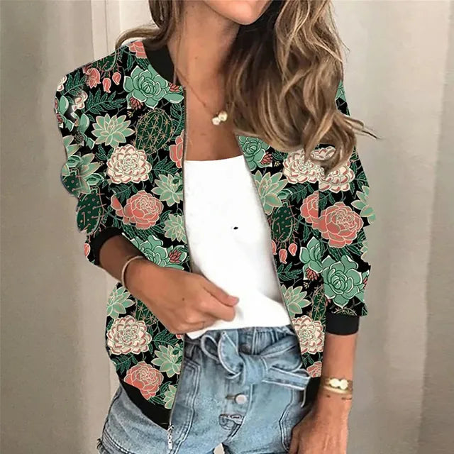 GELIE | Giacca Zip-up Stampata per Donne