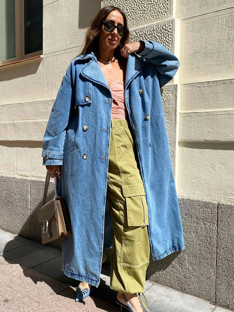 Fina | Cappotto Trench Blu da Donna con Cintura