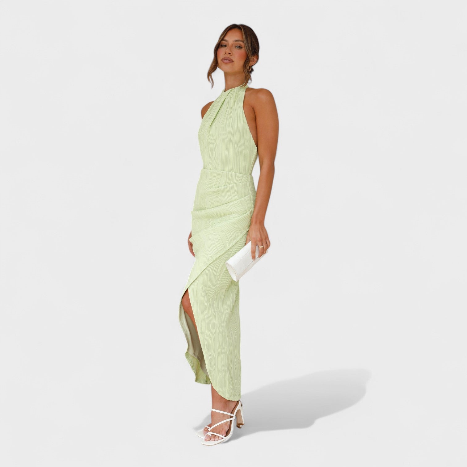 Vestito Lungo Plissettato Elegante per Occasioni Speciali