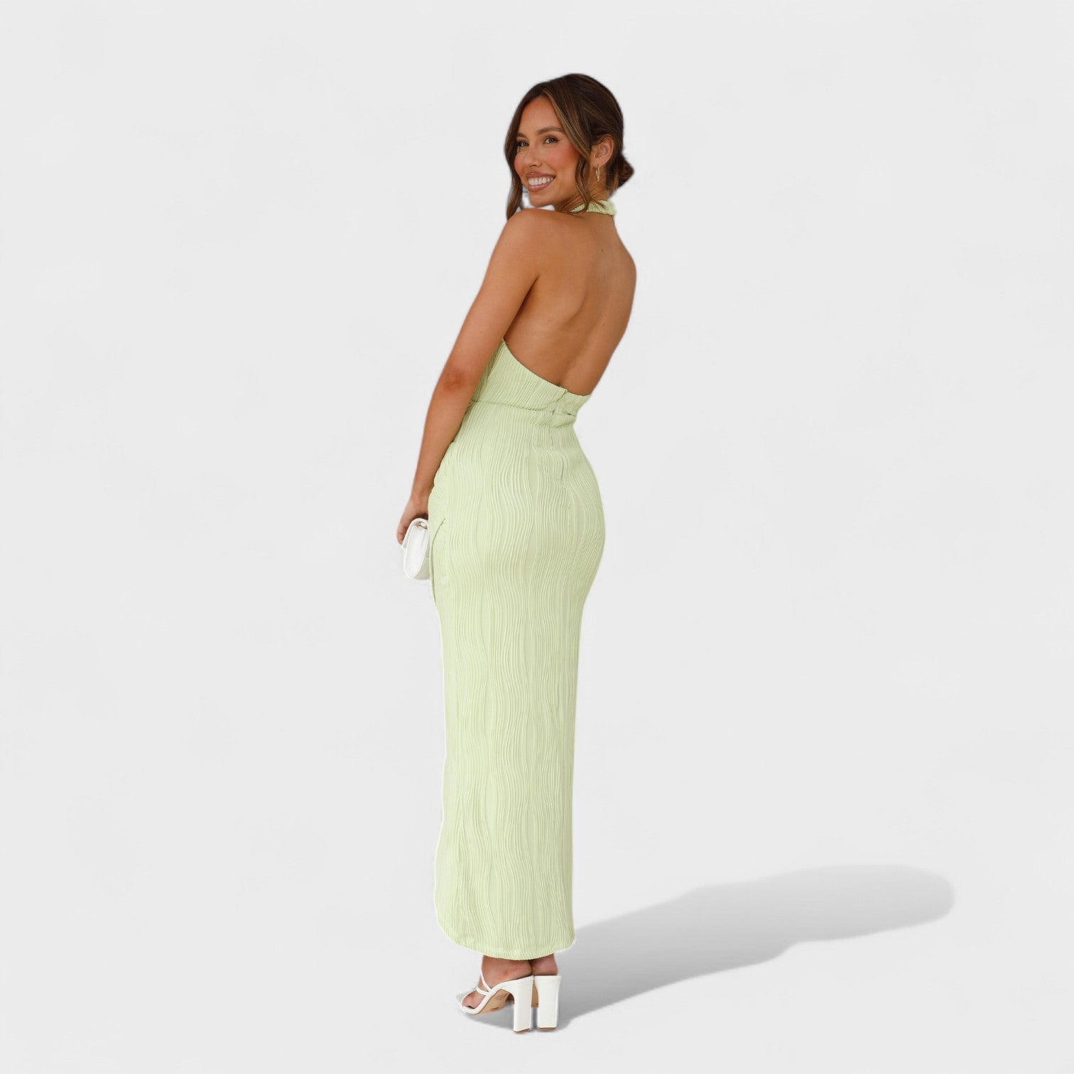 Vestito Lungo Plissettato Elegante per Occasioni Speciali
