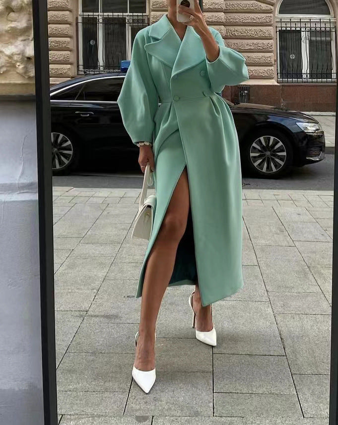 Sami | Trench Lungo Elegante da Donna con Colletto