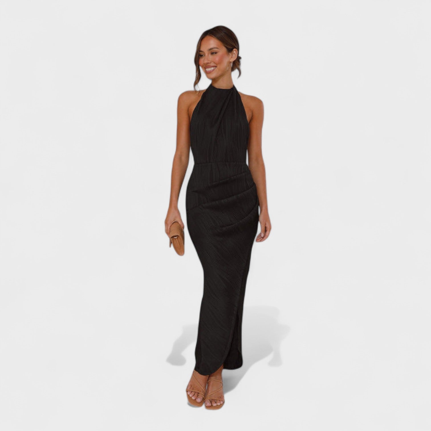 Vestito Lungo Plissettato Elegante per Occasioni Speciali