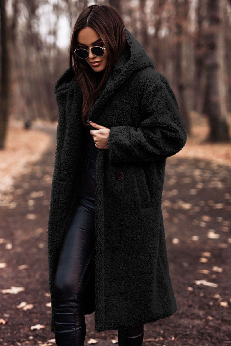 Bea | Cappotto Lungo Teddy con Cappuccio