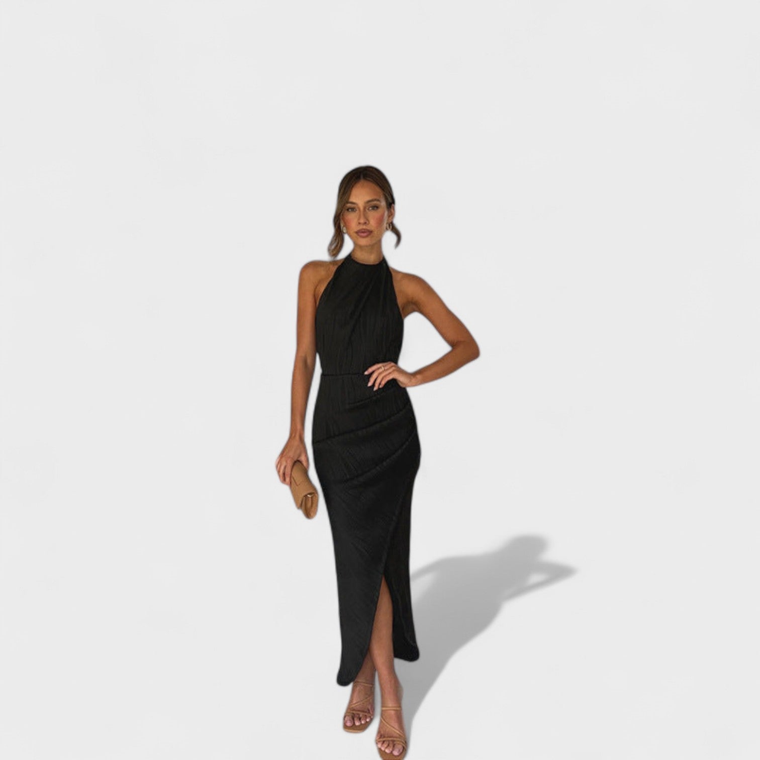 Vestito Lungo Plissettato Elegante per Occasioni Speciali