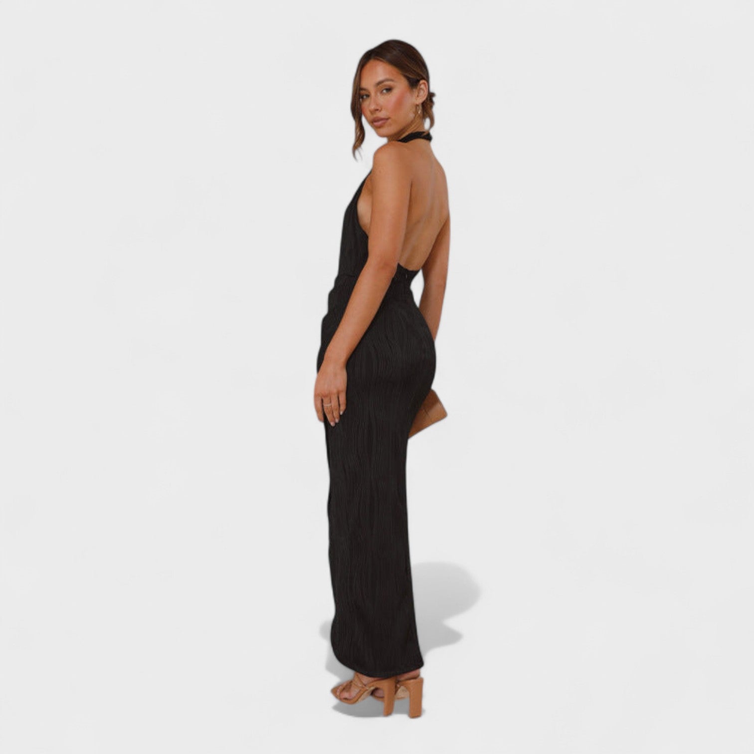 Vestito Lungo Plissettato Elegante per Occasioni Speciali