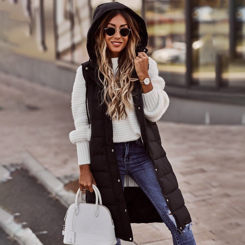 Pia | Gilet Trapuntato da Donna con Cappuccio