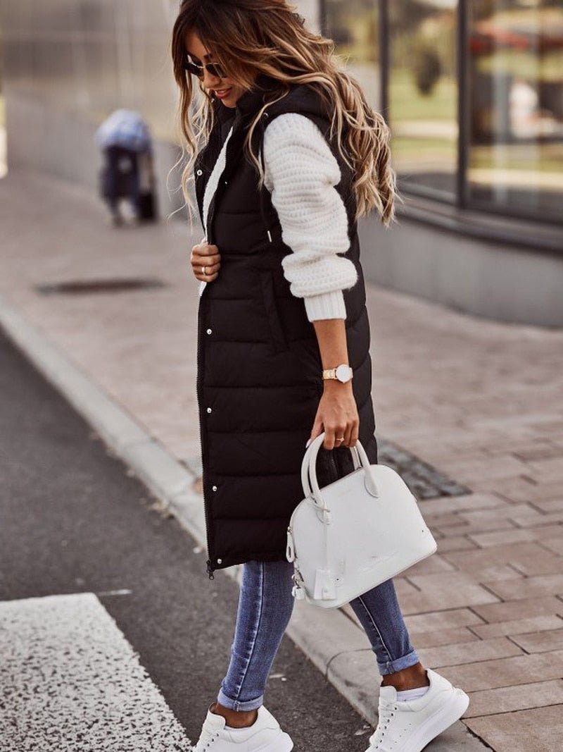 Pia | Gilet Trapuntato da Donna con Cappuccio