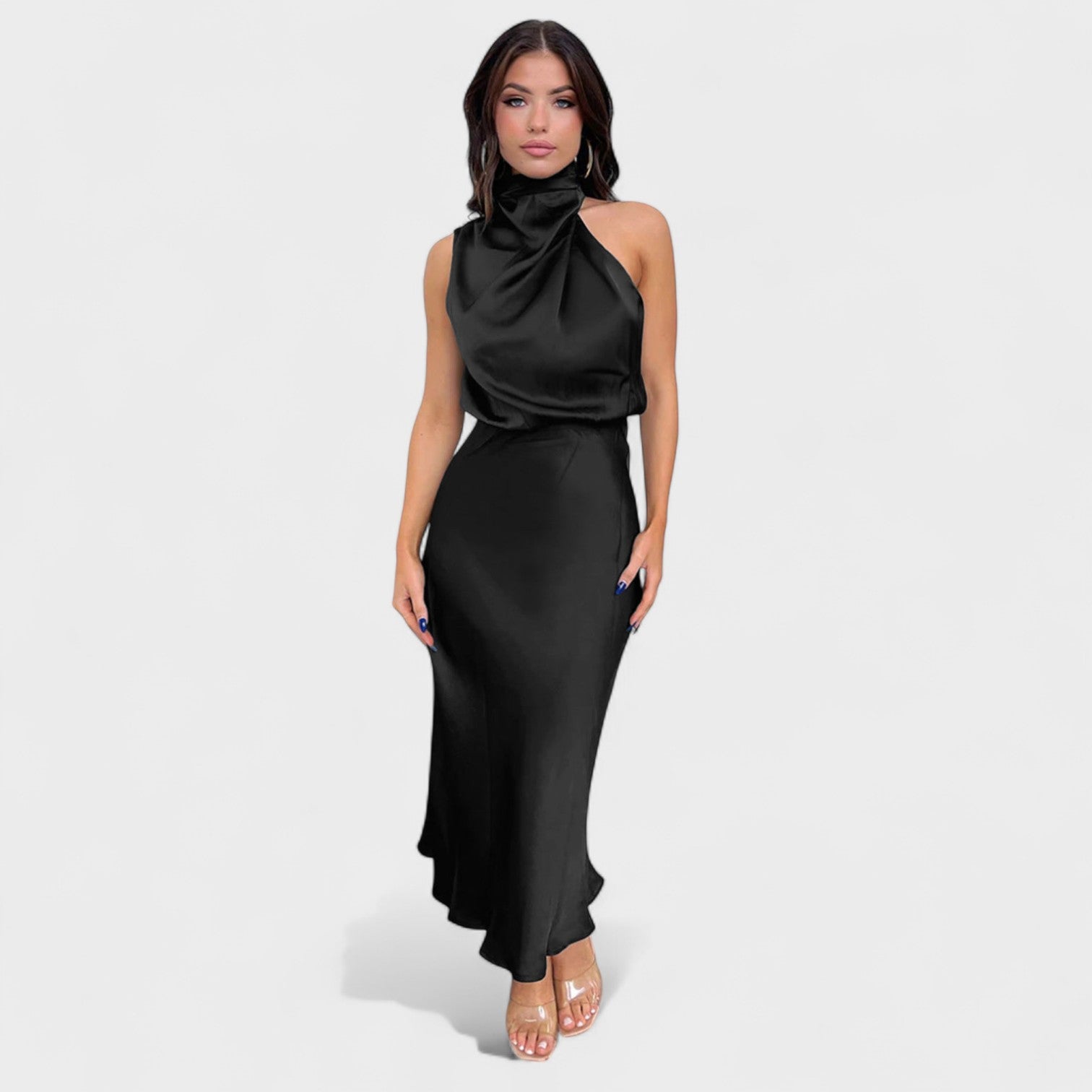 Abito Elegante in Raso per Occasioni Speciali