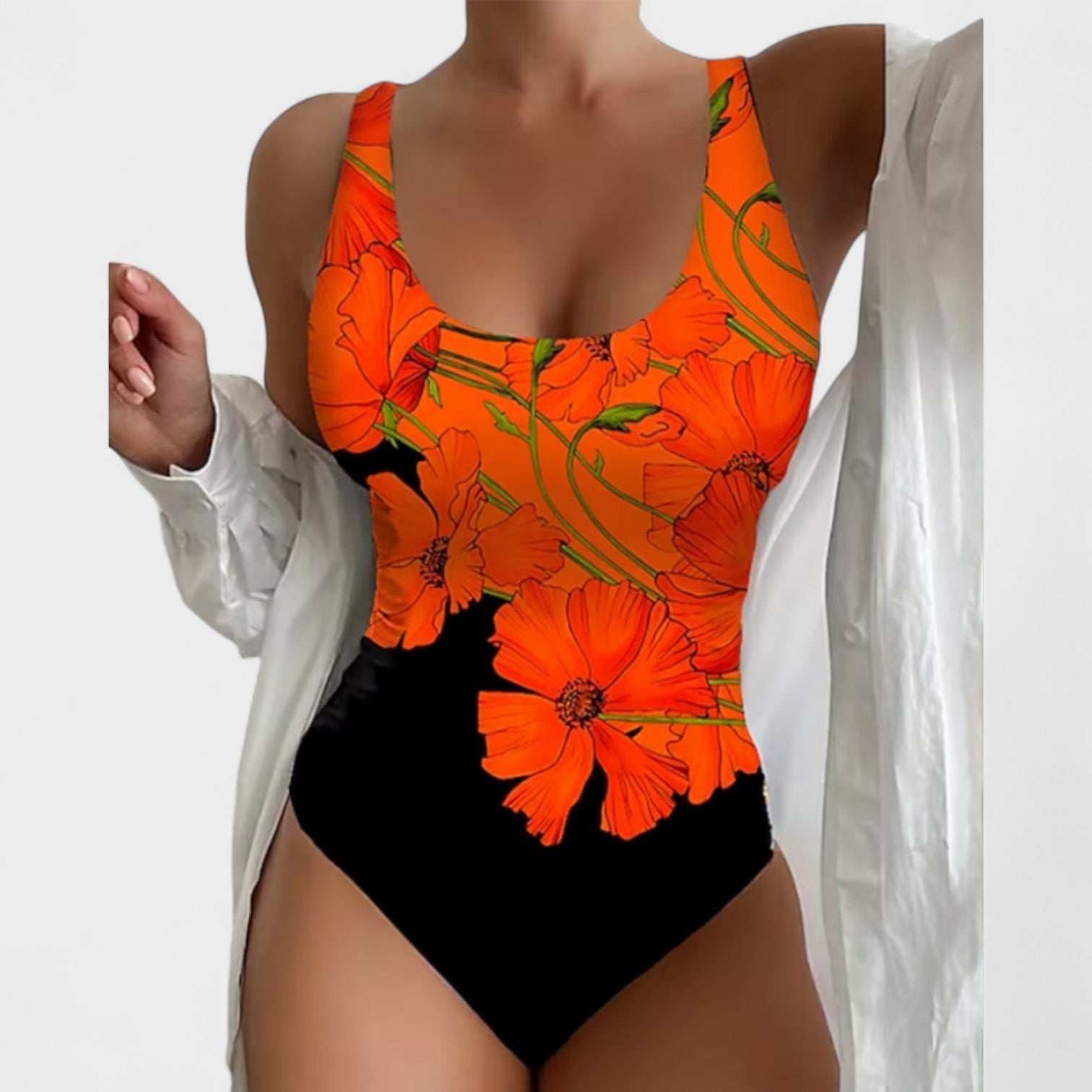 Costume Intero Elegante con Motivo Floreale