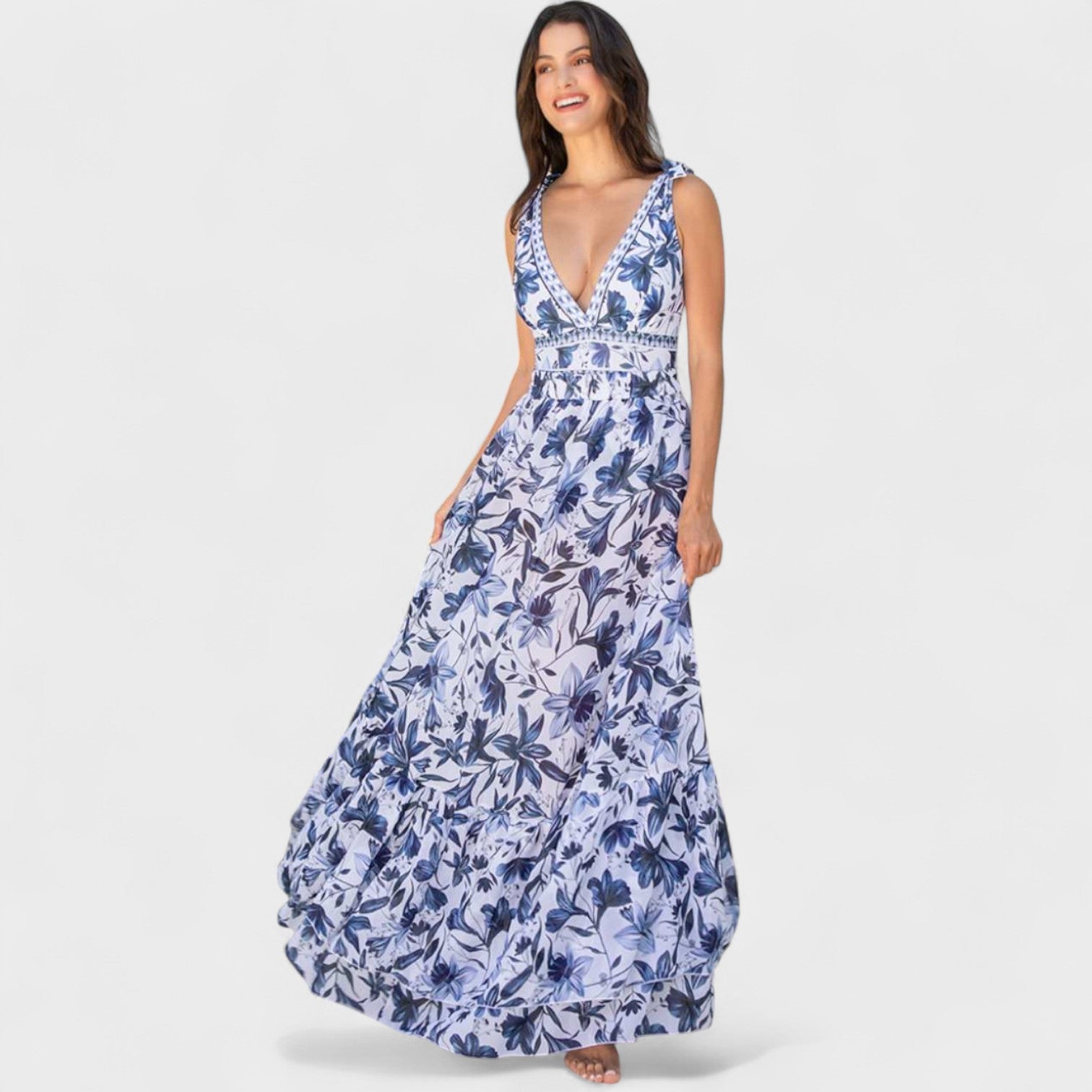 Completo Floreale Mediterraneo - Costume con Gonna Coordinata