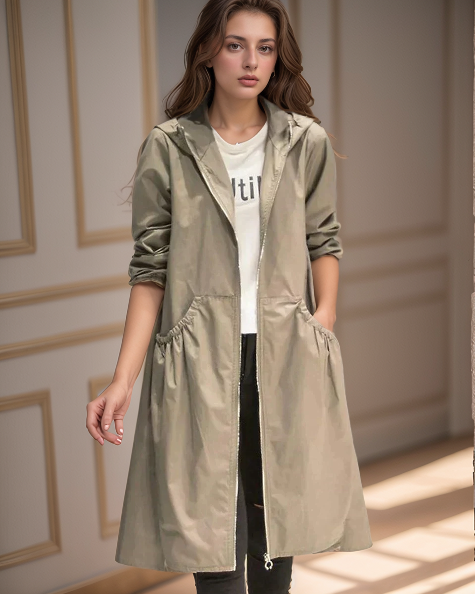 Nina | Impermeabile Donna con Cappuccio e Cerniera