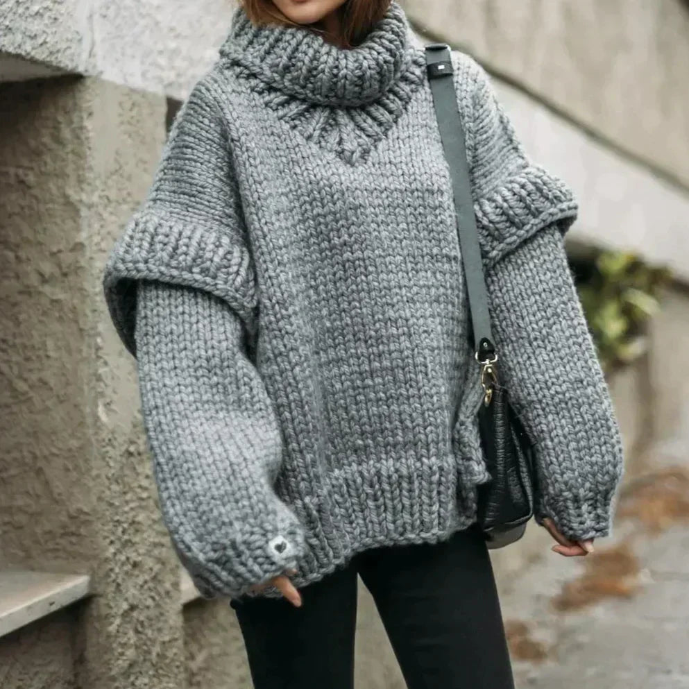Simona | Maglione Oversize a Collo Alto per l'Inverno