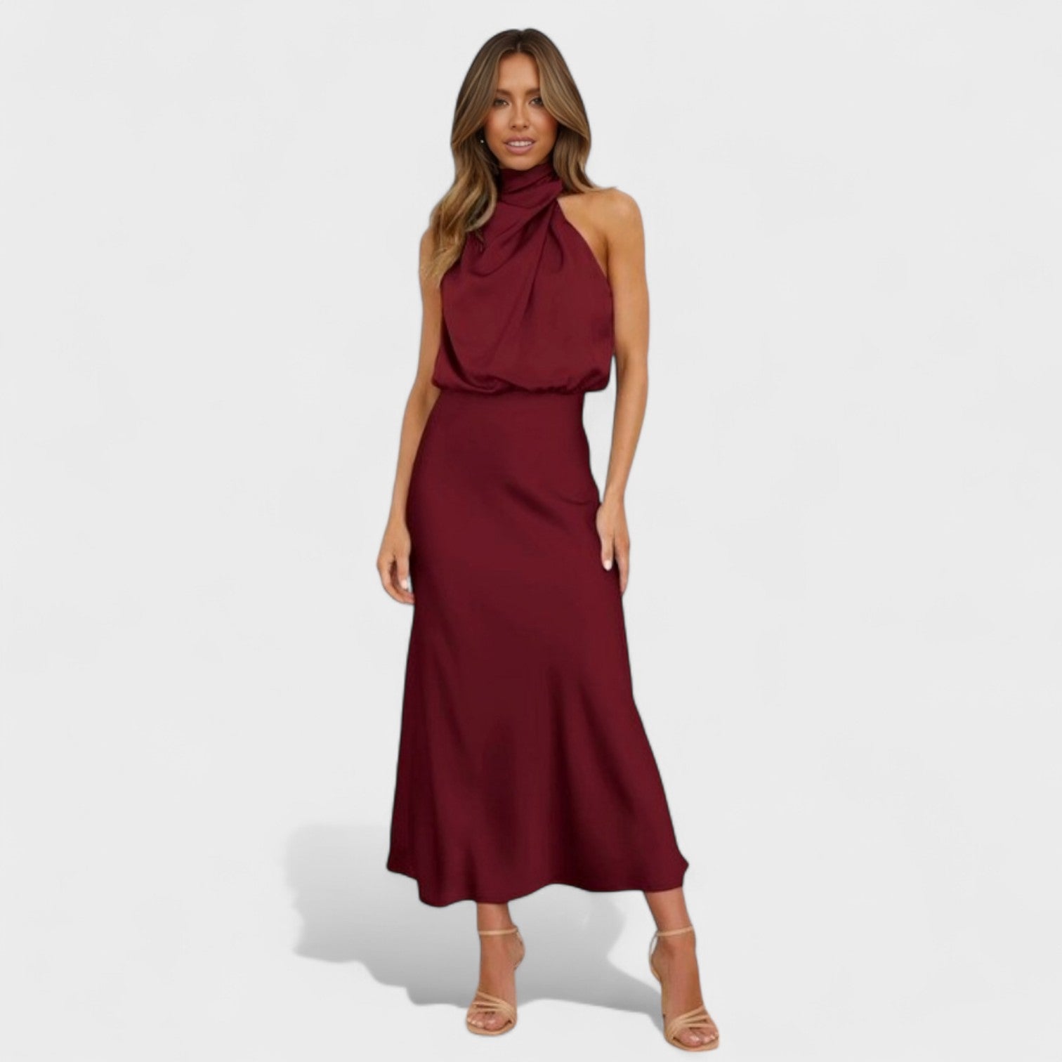 Abito Elegante in Raso per Occasioni Speciali