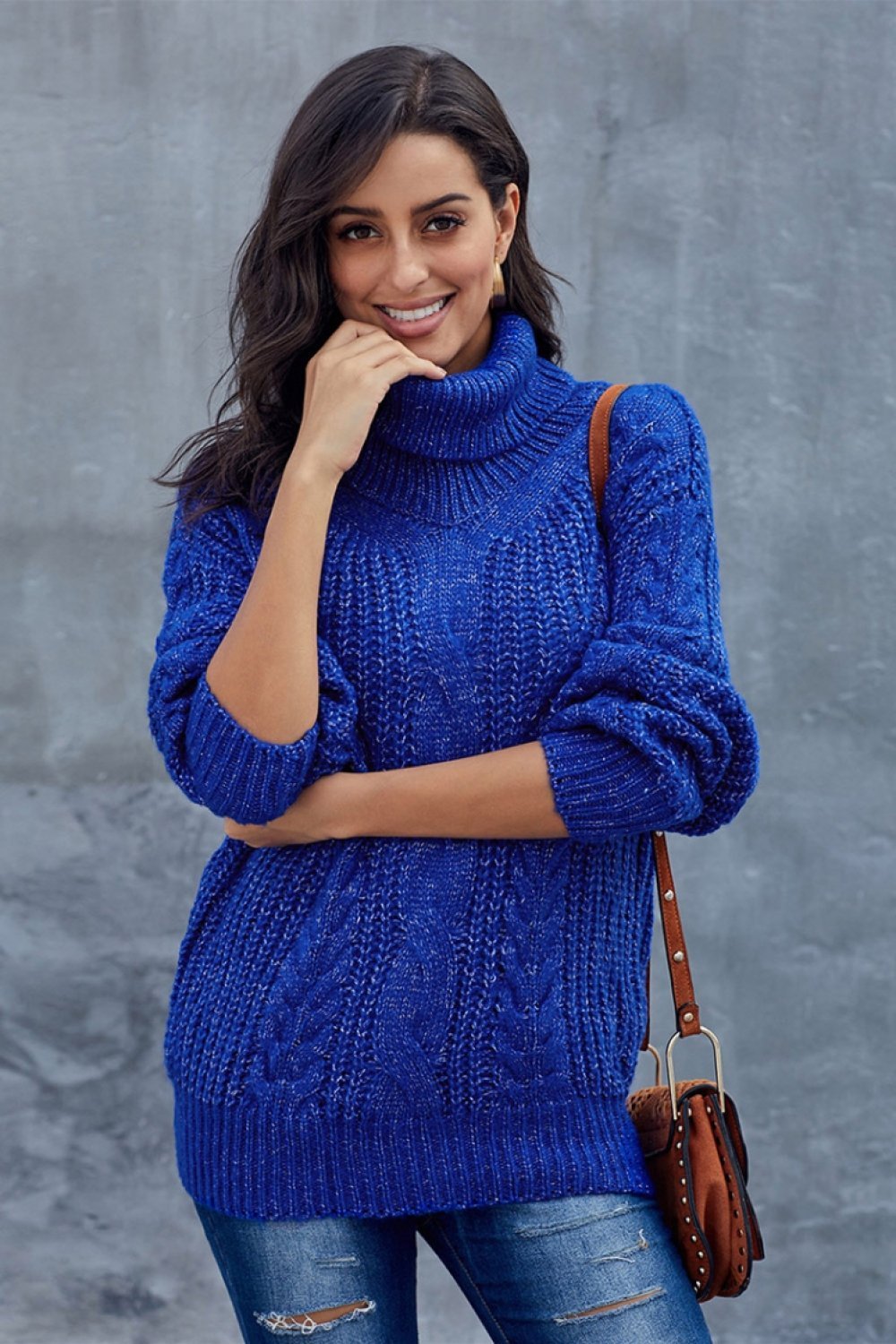 Veronica | Maglione Dolcevita Invernale a Maglia per Donna